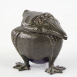Attributed to Kayserzinn Jugendstil, a pewter inkwell, late 19th / early 20th century, grotesque