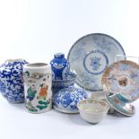 A group of Chinese porcelain, mostly A/F All pieces have chips cracks or missing lids