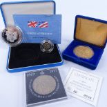 3 silver commemorative coins plus 1 other