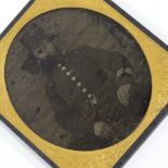 A 19th century Ambrotype photograph, portrait of an American Policeman, in gilt metal frame, frame