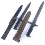 US Army bayonet and scabbard, and a British Army bayonet and scabbard (2) Good condition
