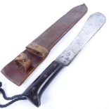 An American Second World War Period machete, by Collins & Co, dated 1944, blade length 37cm with