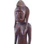 An African Senufo Tribal carved hardwood fertility figure, height 42cm, ex-Benger collection Good