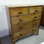 A 19th century mahogany square chest of drawers with turned handles, width 92cm, height 100cm, depth