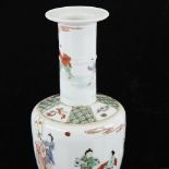 A Chinese porcelain narrow-neck vase, hand painted decoration, 6 character mark, height 22cm Perfect