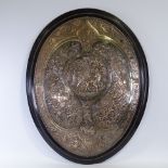 A large Milton Shield by Elkington and Co, signed Morel Ladeuil Fecit 1866. Electroplate convex