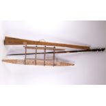 A Tonga carved hardwood hand club, early 20th century, with rope-bound handle, length 110cm, a