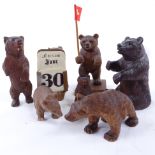 A group of 19th/20th century Black Forest bears, tallest figure 8cm. (7)