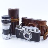 Leica III Vintage roll film camera, circa 1934, serial no. 129180, with Leitz Elmar F5, 1;3.5