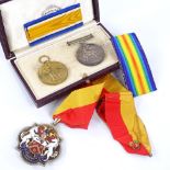 A pair of First World War medals and Masonic Master's jewel, to A Sjt A W White ACC