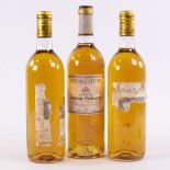 3 bottles of dessert wine, 1 bottle Cordier, 1988 Chateau Lafaurie-Peyraguey, Sauternes, 2 bottles