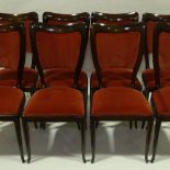 PAOLO BUFFA (1903-1970) - A set of 8 walnut dining chairs circa 1940 with recent velvet