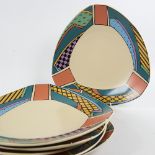 DOROTHY HAFNER FOR ROSENTHAL, Studio Line "Flash" design 1982, 6 dinner plates, inspired by