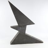 VICTOR ANTON (1909-1980), mid century angled slate 3 section sculpture, height 61cm. Multiple