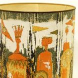 TIBOR REICH (1916-96), BRITISH, an "Age of Kings" fabric design lampshade, 1964, diameter 46cm,