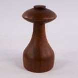 JENS HARALD QUISTGAARD, DANSK DESIGN, 1960s' teak salt cellar and pepper grinder in mushroom form,