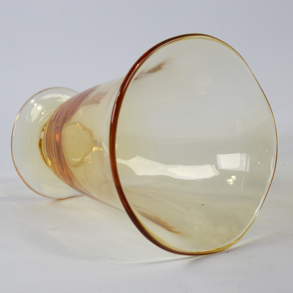 BARNABY POWELL FOR WHITEFRIARS, BRITISH, golden amber bowl and vase from the "Wealdstone Range" - Image 3 of 4