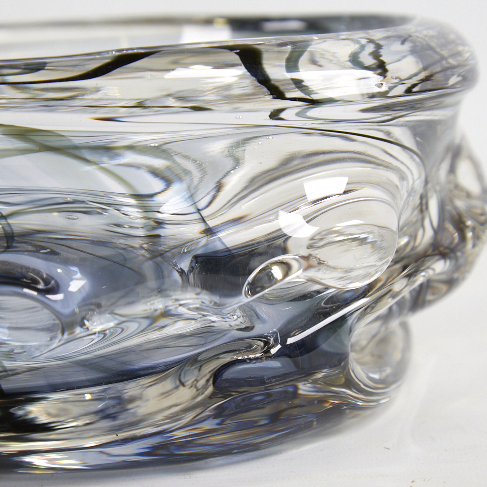 HARRY DYER FOR WHITEFRIARS, a large streaky green knobbly bowl, 1960s', and vase, bowl diameter - Image 4 of 4