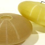 JOHN & SYLVIA REID, BRITISH, 2 mid-century Rotaflex Heifetz pendant lamp shades in coiled