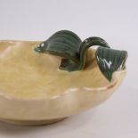 ANNA LISA THOMSON FOR UPPSALA EKEBY, designed 1937, ceramic bowl with leaf handles, diameter 23.5cm.