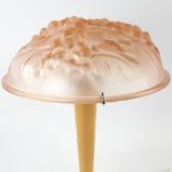 SCANDI-FRANCAIS LUMIERE ET GLASS, table lamp with French pink 1940s' shade, signed Degue,