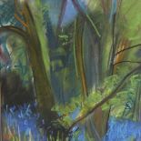 DOUGLAS EARLE, BRITISH, pastel on paper, forest scene, signed and dated '78, 44cm x 30cm, framed.