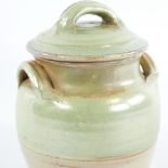 RAY FINCH (1914-2012) FOR WINCHCOMBE POTTERY, a studio pottery storage jar with iridescent green