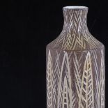 MARI SIMMULSON FOR UPPSALA EKEBY, SWEDEN, "Senegal" ceramic vase designed 1957 with incised leaf