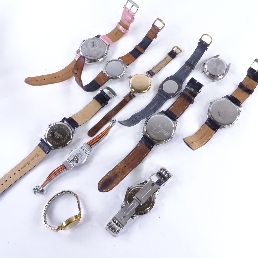 Various wristwatches, including Eterna-Matic 3000, gold-filled Waltham wristwatch, Guess etc (12) - Image 2 of 5