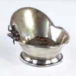 An early 20th century unmarked silver novelty pin cushion, modelled as a hip bath with a miniature