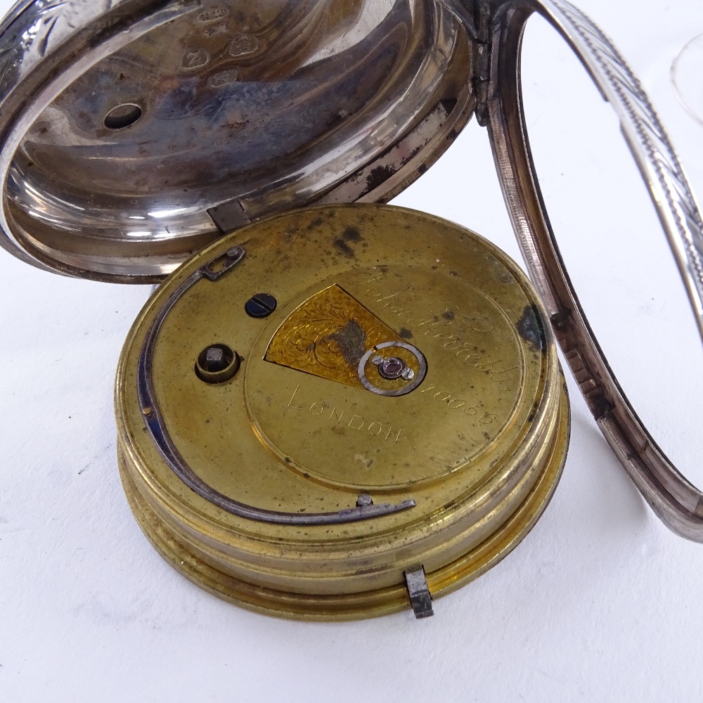 A late 19th century silver-cased open-face key-wind pocket watch, by John Forrest of London, - Image 3 of 5