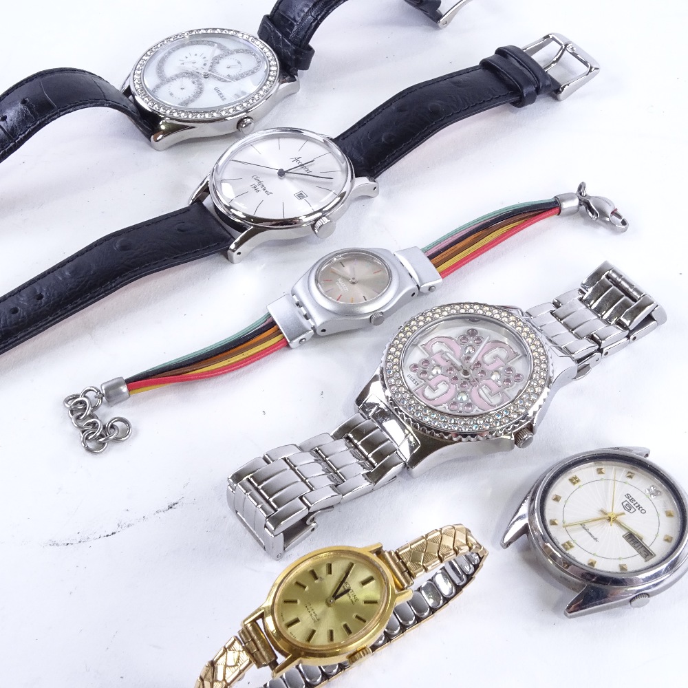 Various wristwatches, including Eterna-Matic 3000, gold-filled Waltham wristwatch, Guess etc (12) - Image 4 of 5