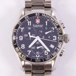 VICTORINOX - a stainless steel Swiss Army Chrono Classic quartz chronograph wristwatch, ref. 241122,