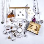 Various jewellery, including Swarovski necklaces, Colibri gold plated pen, silver rings, necklaces