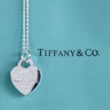 TIFFIANY & CO - a modern sterling silver Return To Tiffany heart padlock pendant necklace, pendant