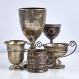 Various English and Continental silver, including swimming trophy cup, miniature tankard, Israeli