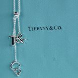 ELSA PERETTI for TIFFANY & CO - a modern sterling silver T&Co lariat pendant necklace, chain