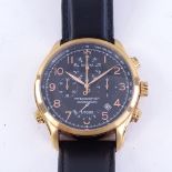 BULOVA - a rose gold plated stainless steel Precisionist quartz chronograph wristwatch, ref. 97B122,