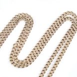 A modern 9ct gold flat curb link chain necklace, necklace length 56cm, 14.9g Excellent original