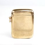 An early 20th century 9ct gold Vesta case, of plain form, by Horace Woodward & Co, hallmarks