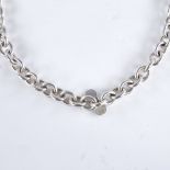 TIFFANY & CO - a modern sterling silver cable link necklace, necklace length 60cm, 66.1g Good