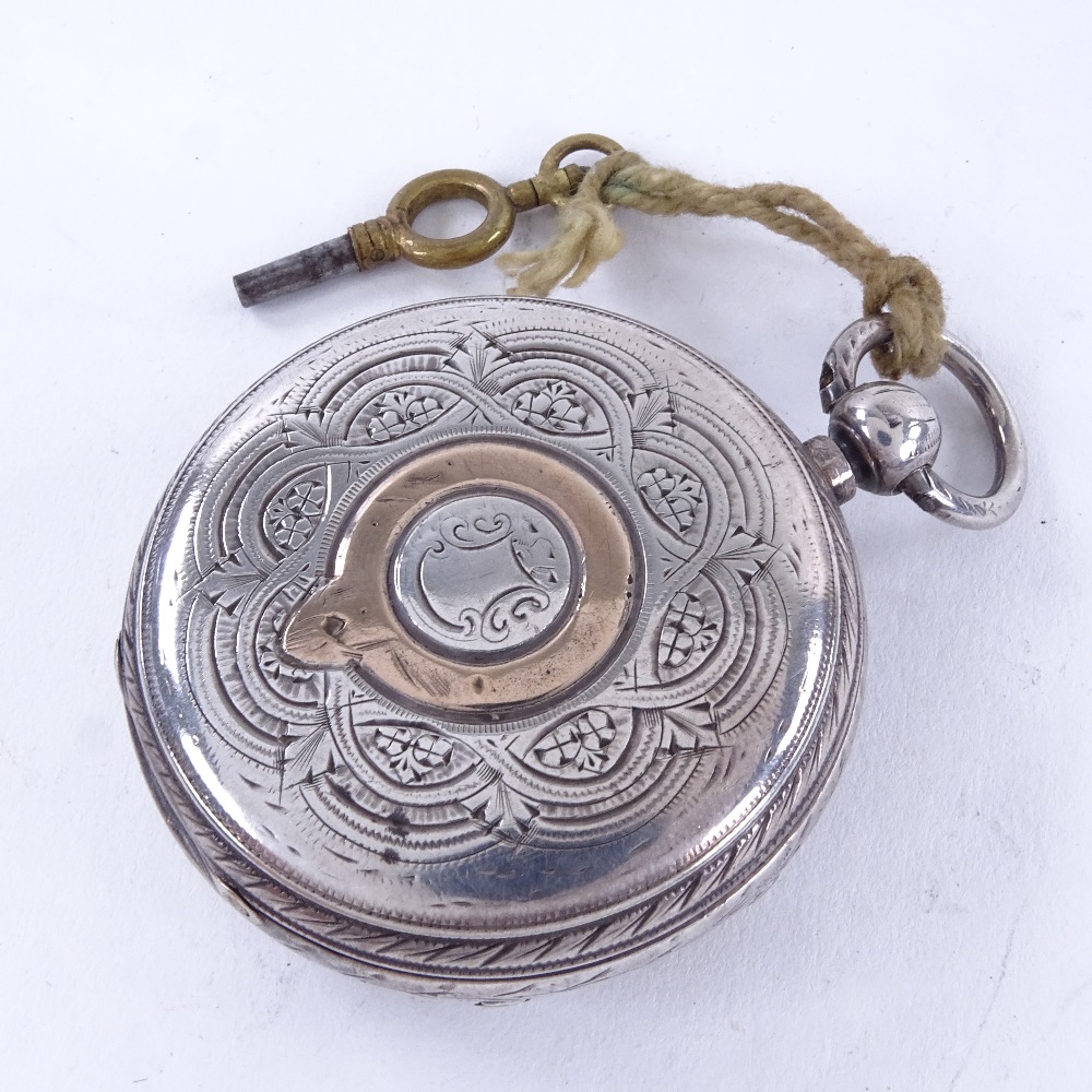 A late 19th century silver-cased open-face key-wind pocket watch, by John Forrest of London, - Image 2 of 5