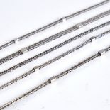 Various Danish sterling silver chains, comprising necklace and 4 bracelets, necklace length 44cm,