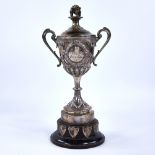 An Edwardian silver Royal Garrison Artillery 1st Cinque Ports Regiment presentation trophy and