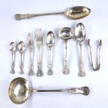 An Edwardian Mappin & Webb solid silver King's pattern canteen of cutlery for 12 people,