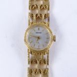 SEIKO - a lady's Vintage 14ct gold mechanical wristwatch, ref. 10 0860P, silvered dial with gilt