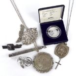Various items, including silver St Christopher pendant, propelling pencil by Sampson Mordan, Maria