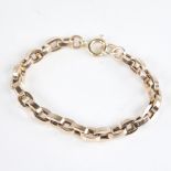 An early 20th century 9ct gold hollow cable link bracelet, bracelet length 18cm, 14.2g Very good