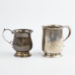 2 George V silver christening tankards, examples by Robert Pringle & Sons, and William Suckling Ltd,