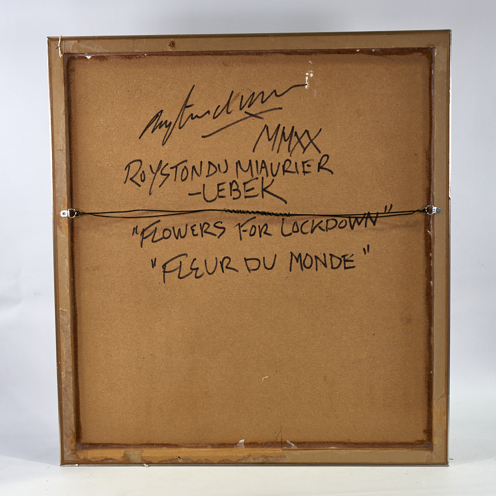 Royston Du Maurier Lebek, acrylic on board, still life, 27" x 24.5", framed Good condition - Image 7 of 8